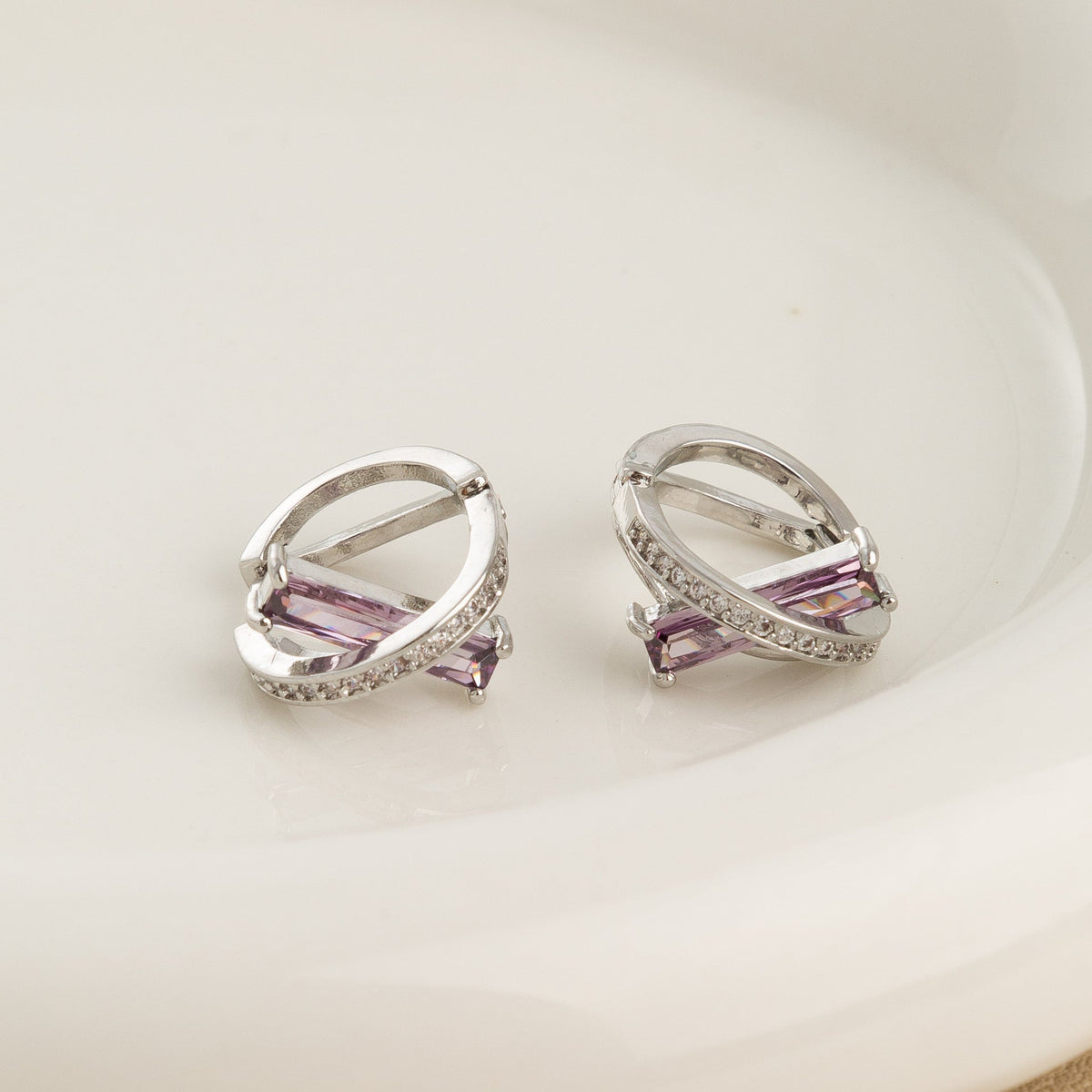 Minimalist Amethyst Earrings