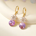 Vintage Floral Crystal Drop Earrings