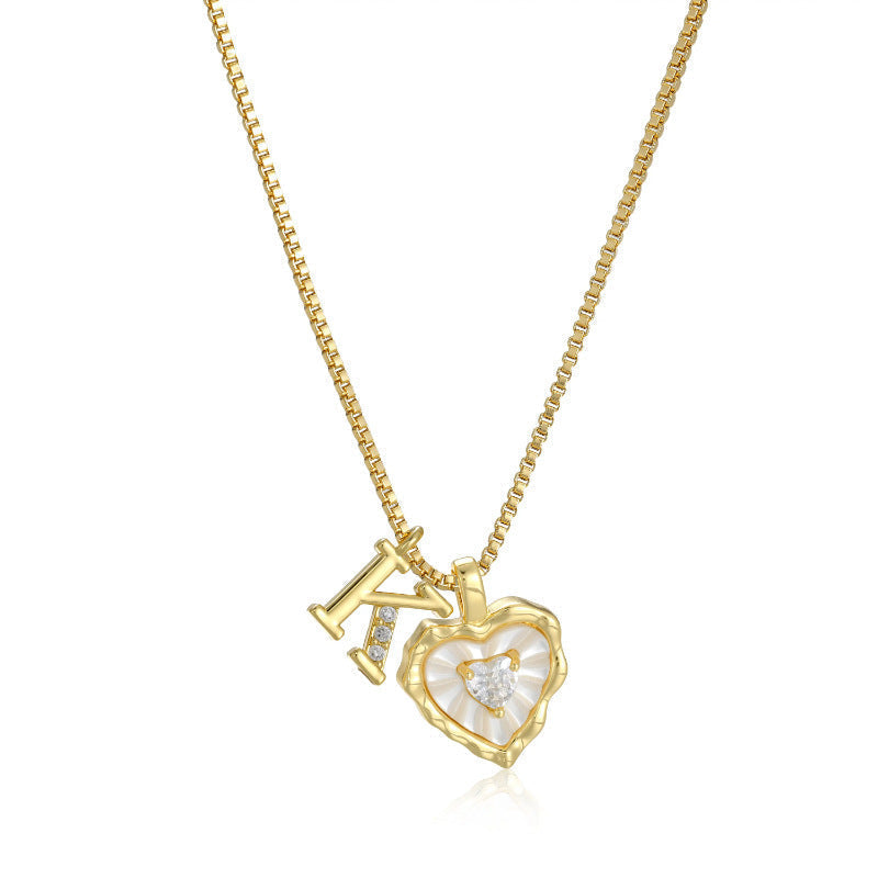 Personalized Pearl Heart Initial Necklace