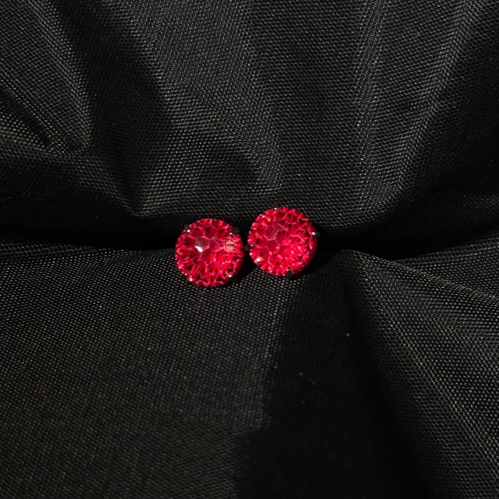 Fireworks Cut Colored Gem Stud Earrings