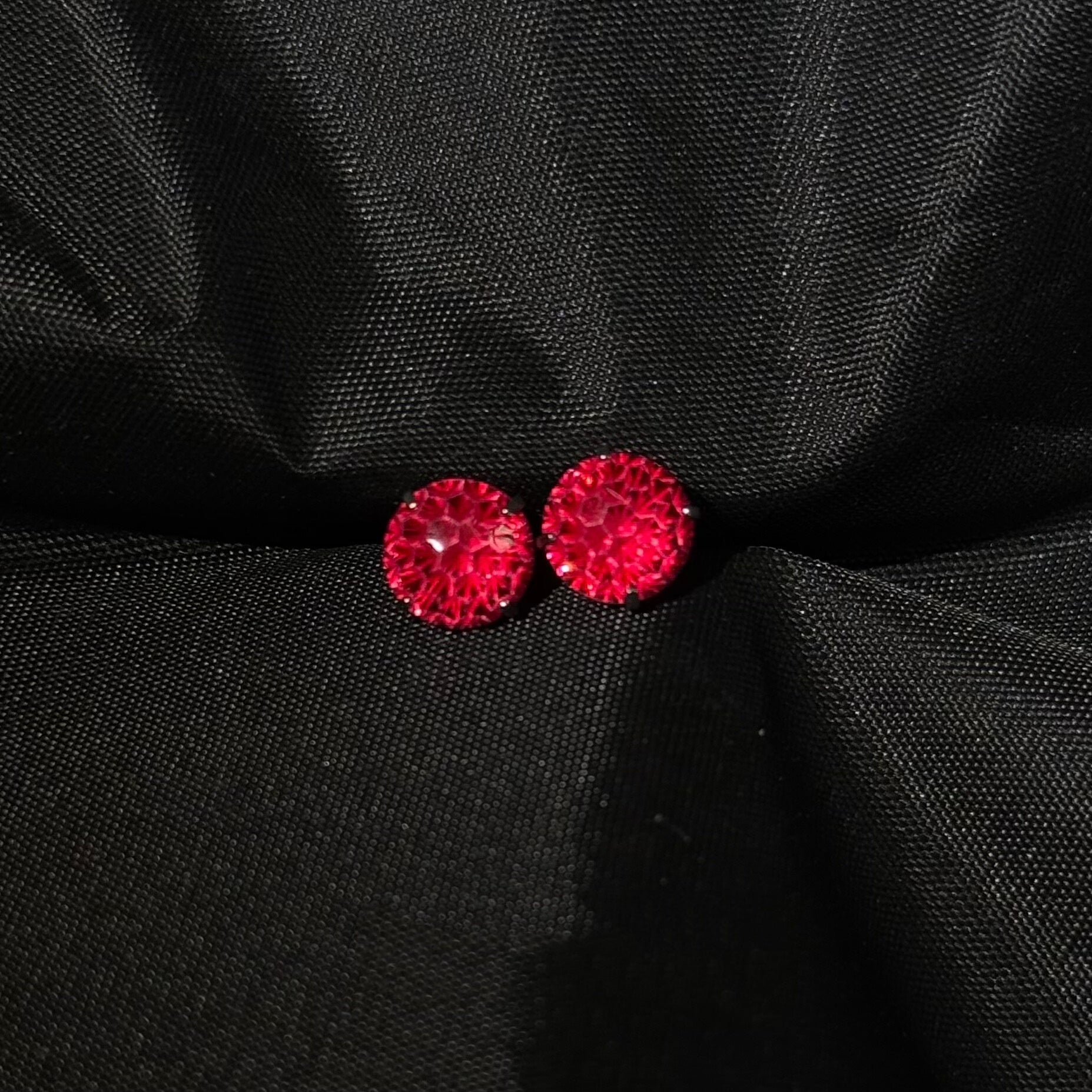 Fireworks Cut Colored Gem Stud Earrings