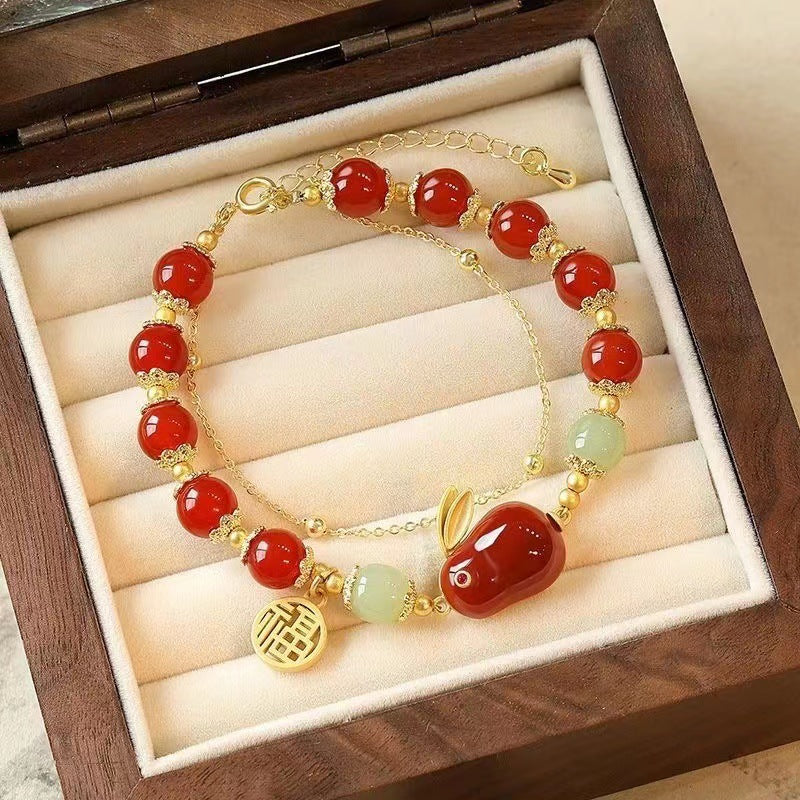 Lucky Rabbit ? Natural Red Agate Bracelet