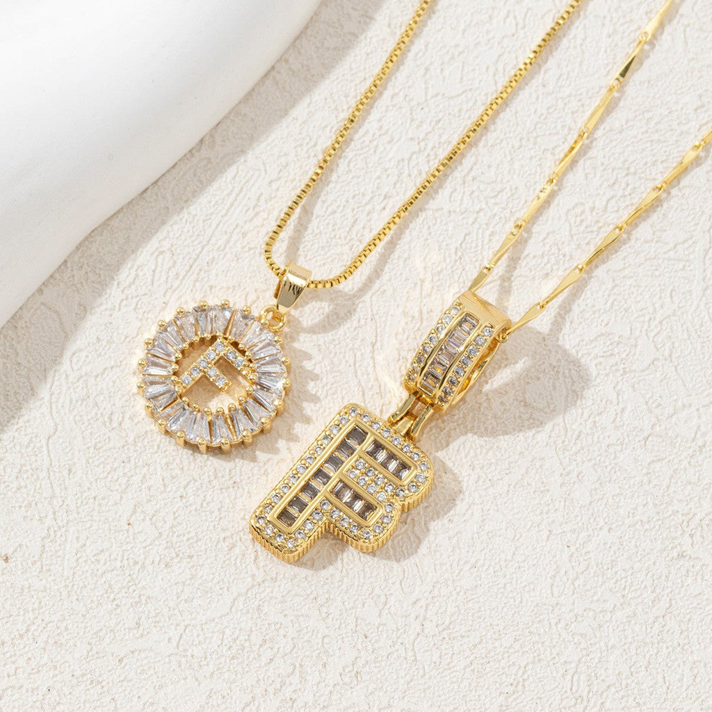 Iced-Out Initial Pendant Necklace