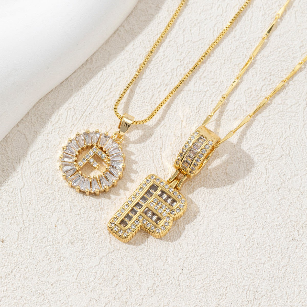 Iced-Out Initial Pendant Necklace