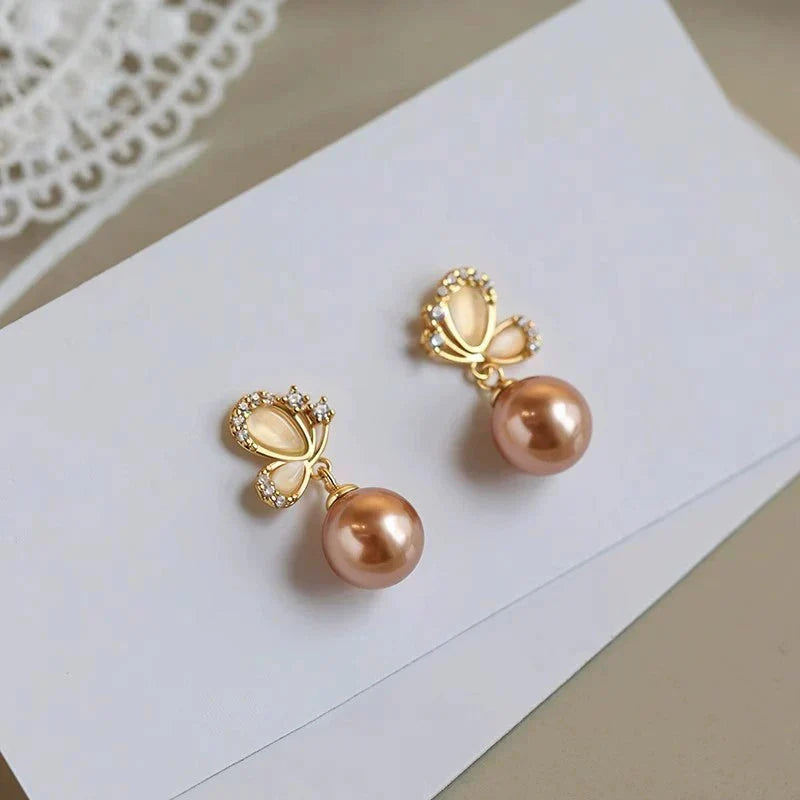 Butterfly Pearl Earrings