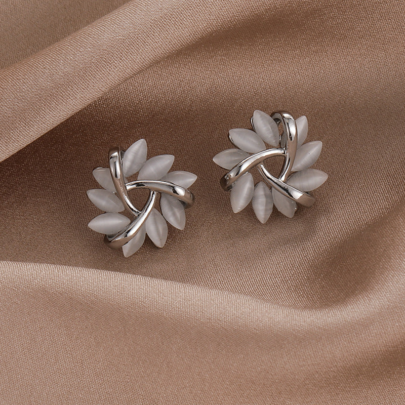 Leaf Cluster Stud Earrings