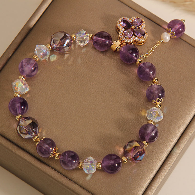 Four-leaf clover ? Amethyst Bracelet