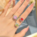 Light luxury rose cut diamond ring