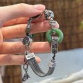 S925 silver jade peace buckle bracelet