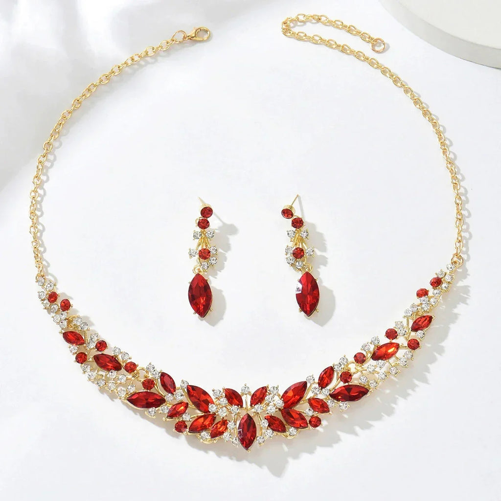 Vintage Crystal Necklace Earring Set