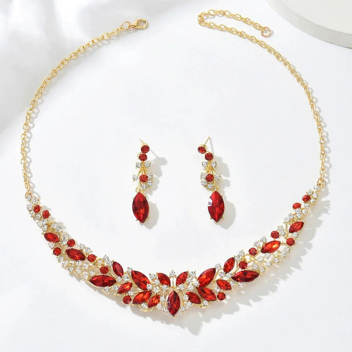 Vintage Crystal Necklace Earring Set
