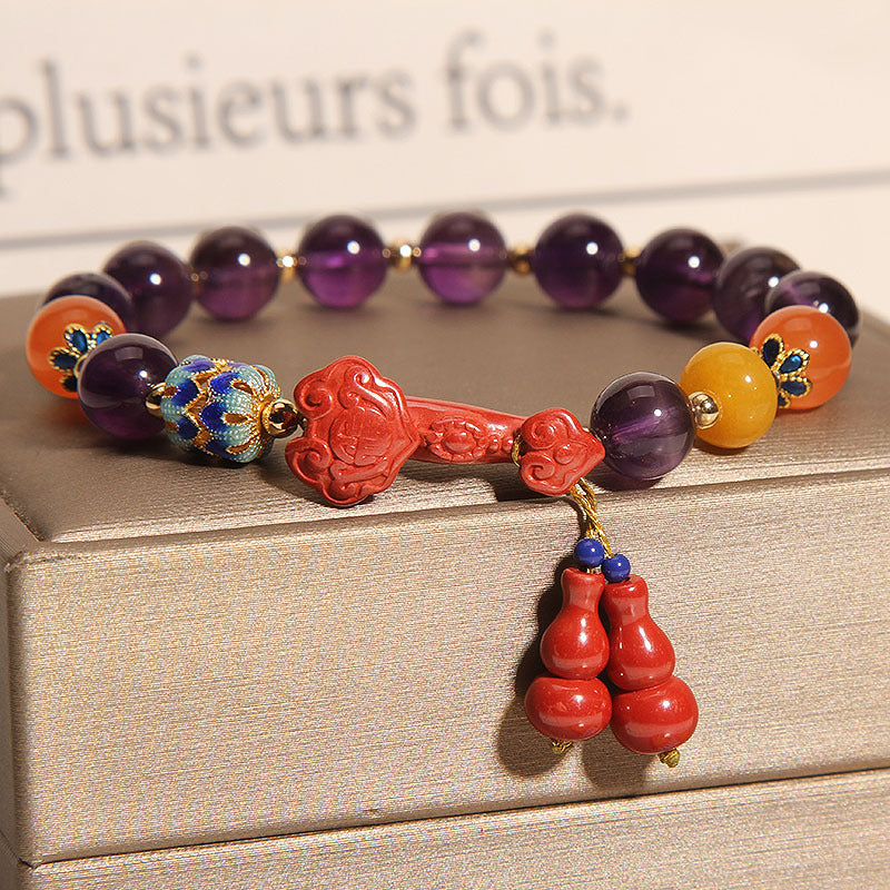 Cinnabar & Amethyst Bracelet
