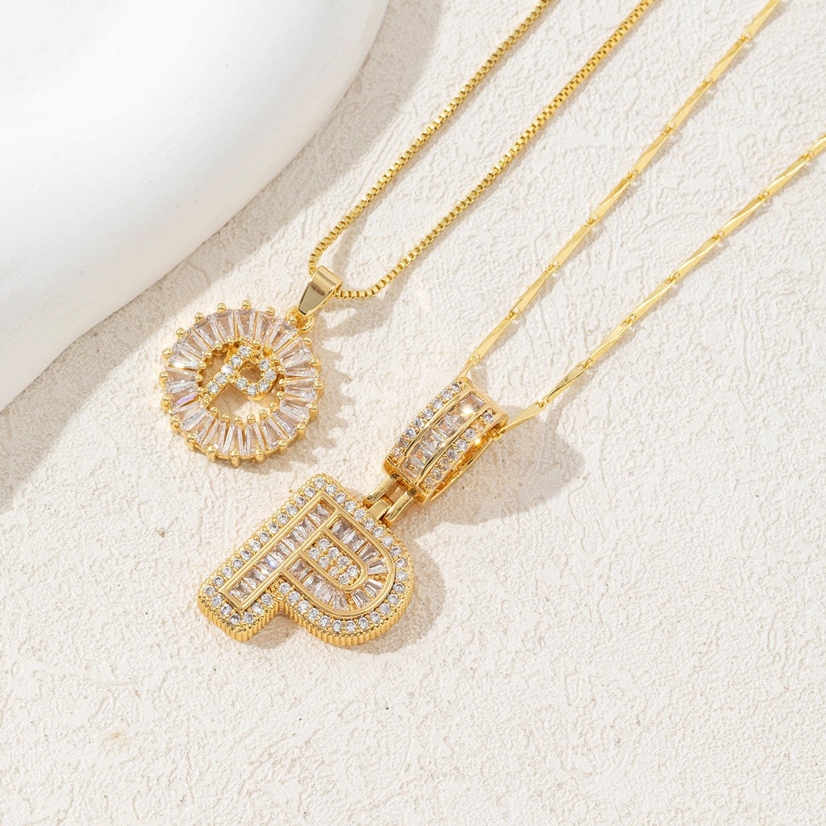 Iced-Out Initial Pendant Necklace