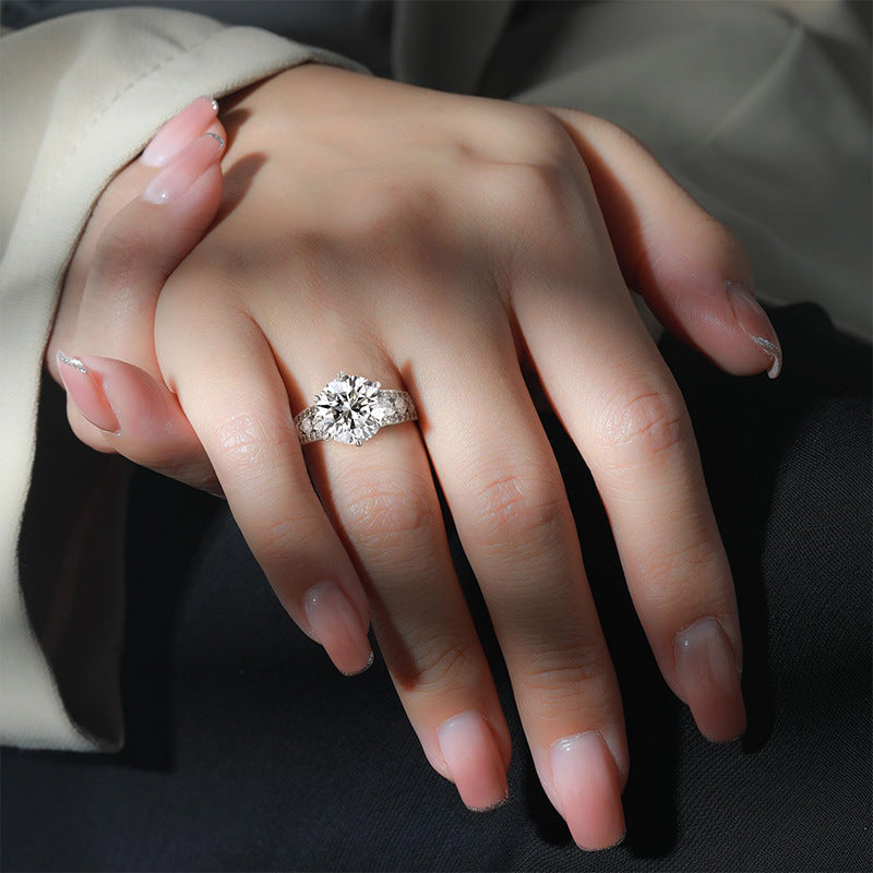 Double Pavé Moissanite Ring