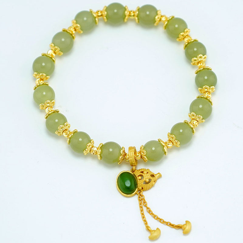 Blessing ? Tranquility ? Emerald Jade stone Bracelet