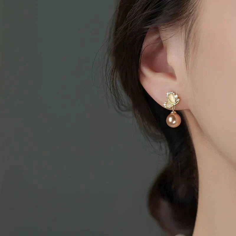 Butterfly Pearl Earrings