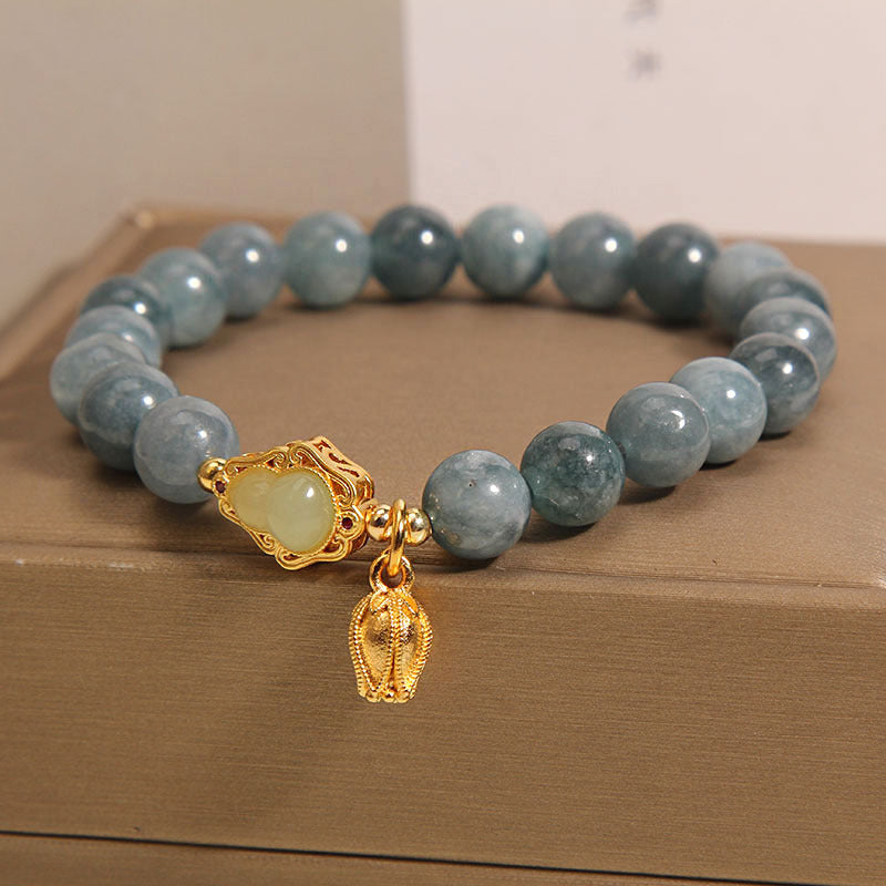 Lily of the valley gourd Natural Emerald Jade Stone bracelet