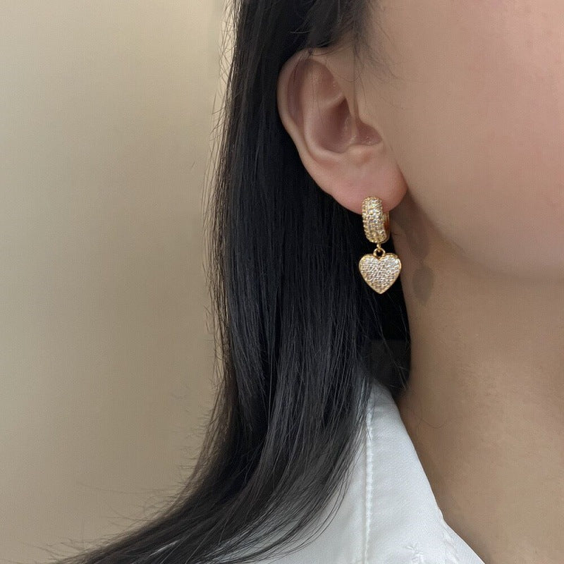 Elegant Heart Drop Earrings