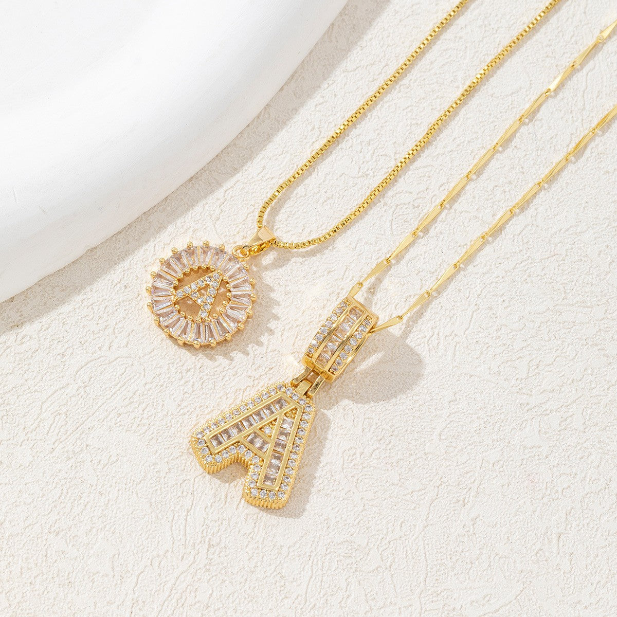 Iced-Out Initial Pendant Necklace