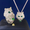 New Civet Emerald Ring Necklace