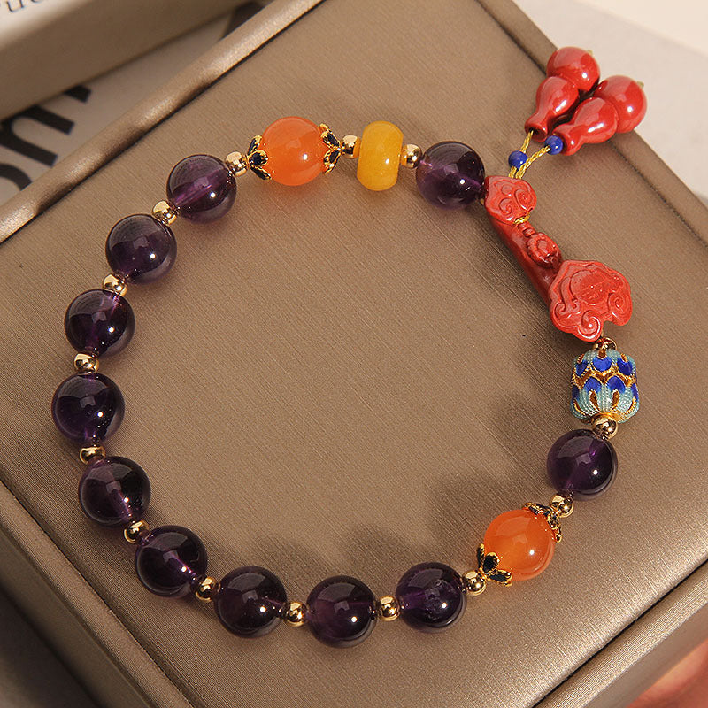 Cinnabar & Amethyst Bracelet