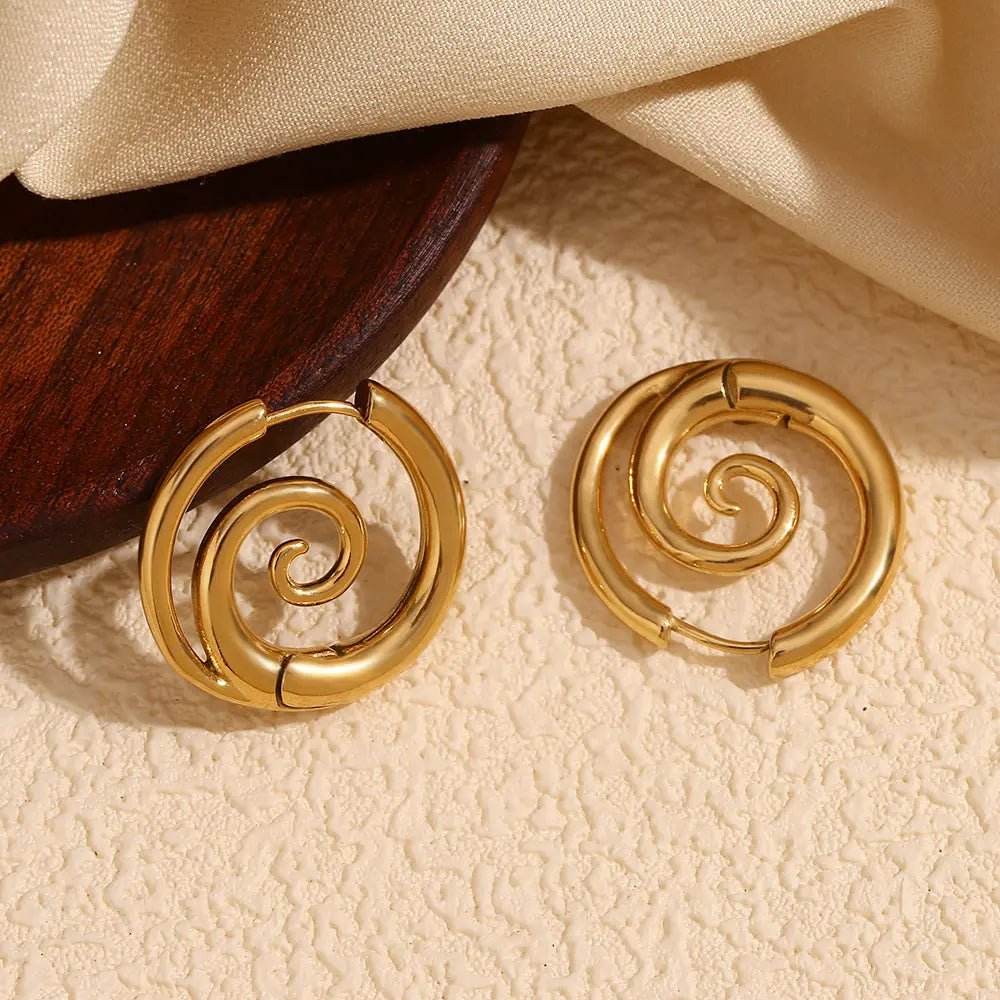 Spiral Swirl Hoop Earrings