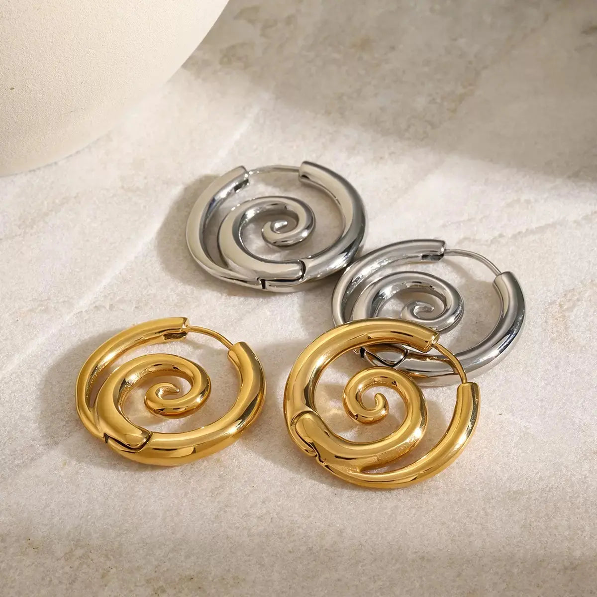 Spiral Swirl Hoop Earrings