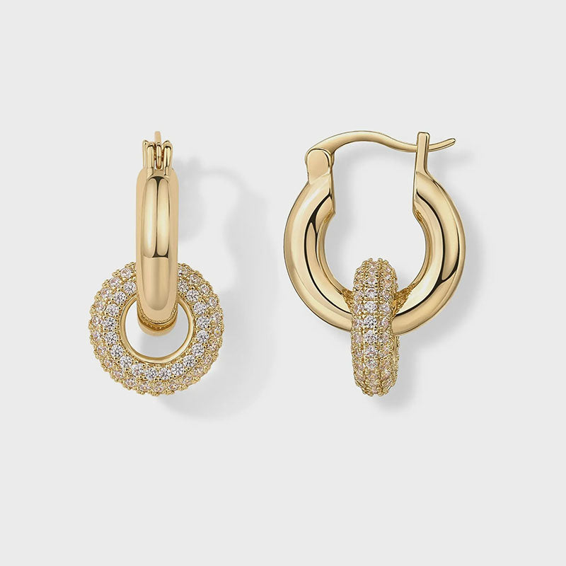 Interlocking Double Hoop Dangle Earrings