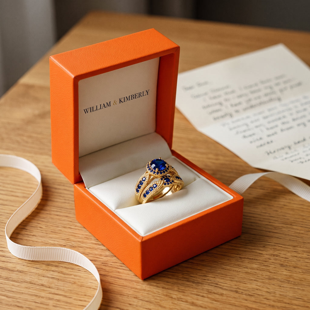 Bruna Gold Sapphire Set
