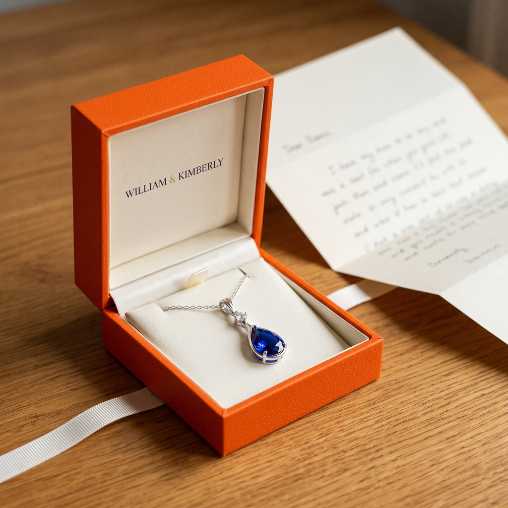 Ludmilla White Gold Sapphire Necklace