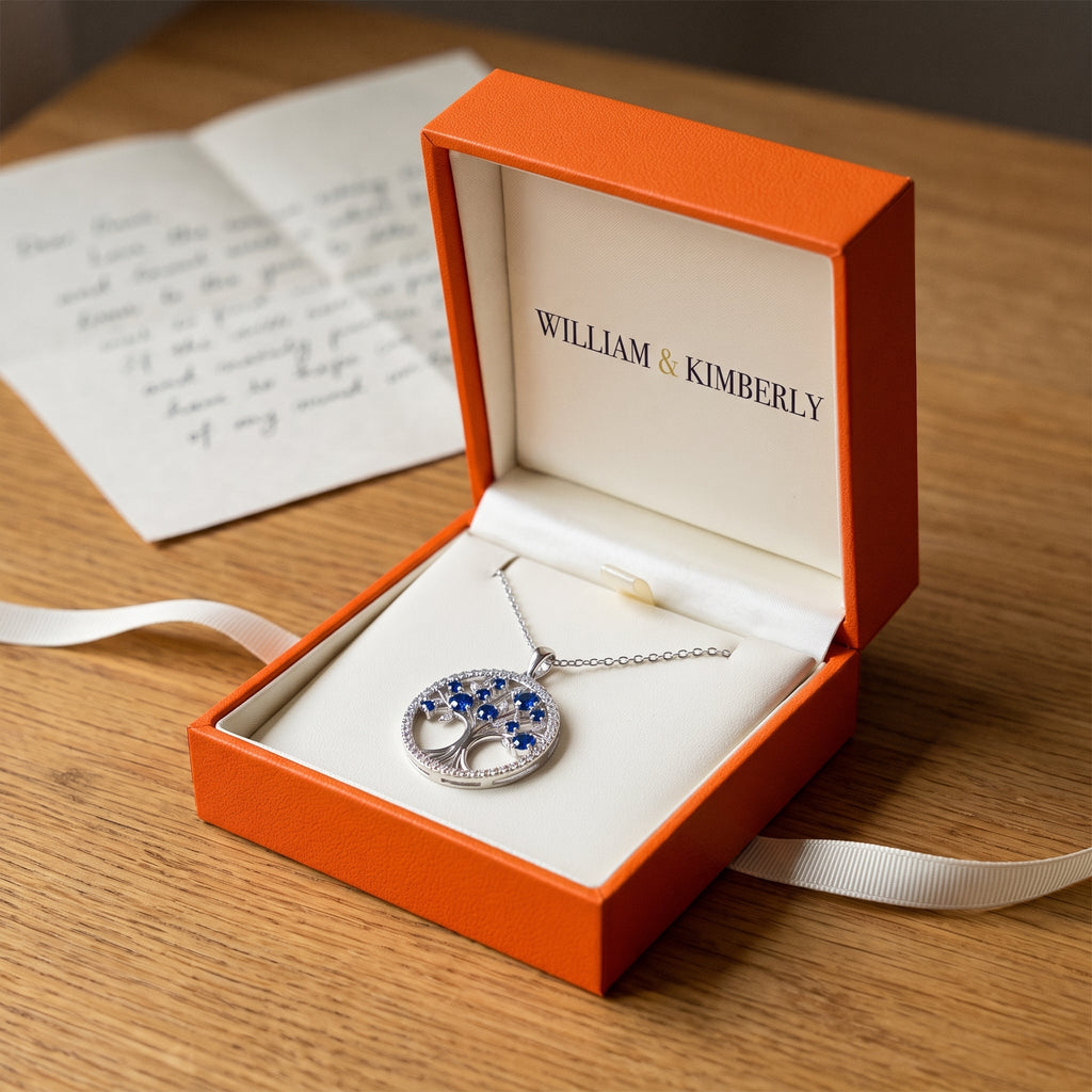 Kyra White Gold Sapphire Necklace