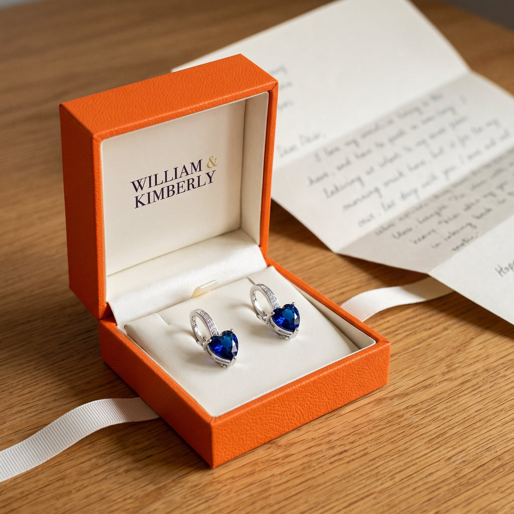 Lunara White Gold Sapphire Earrings