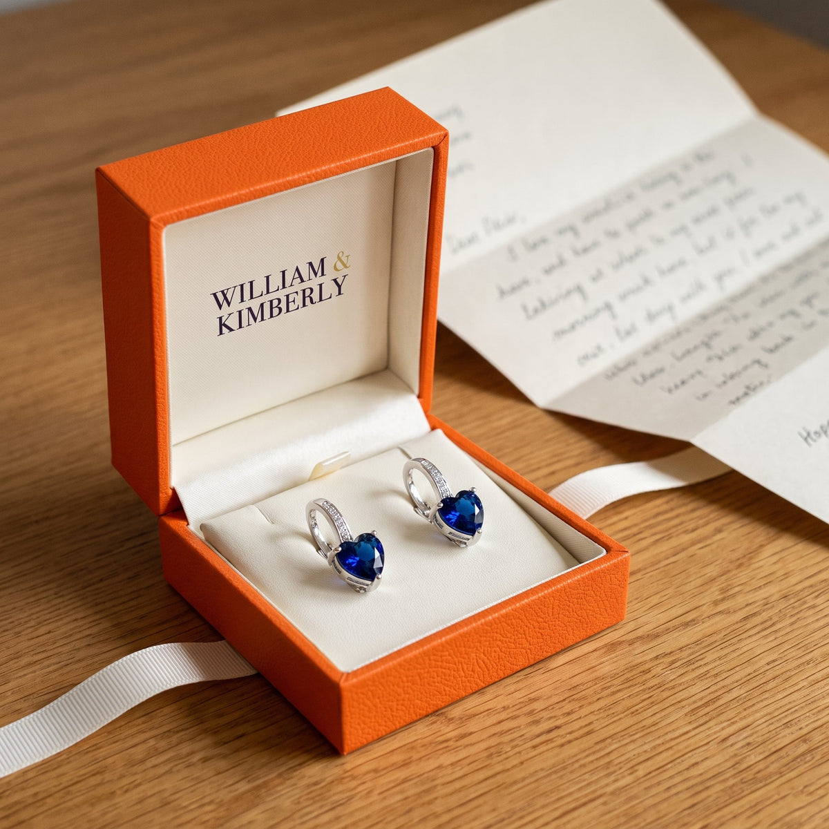 Lunara White Gold Sapphire Earrings