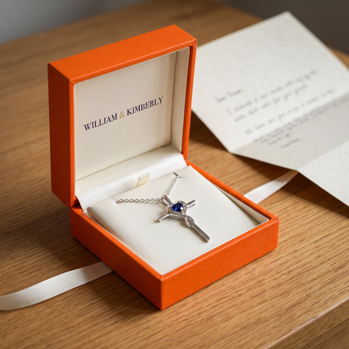 Hope White Gold Sapphire Necklace
