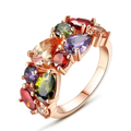 Colorful Crystals Layer Gold Ring