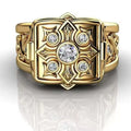 Vintage Inlaid Pearl Square Ring