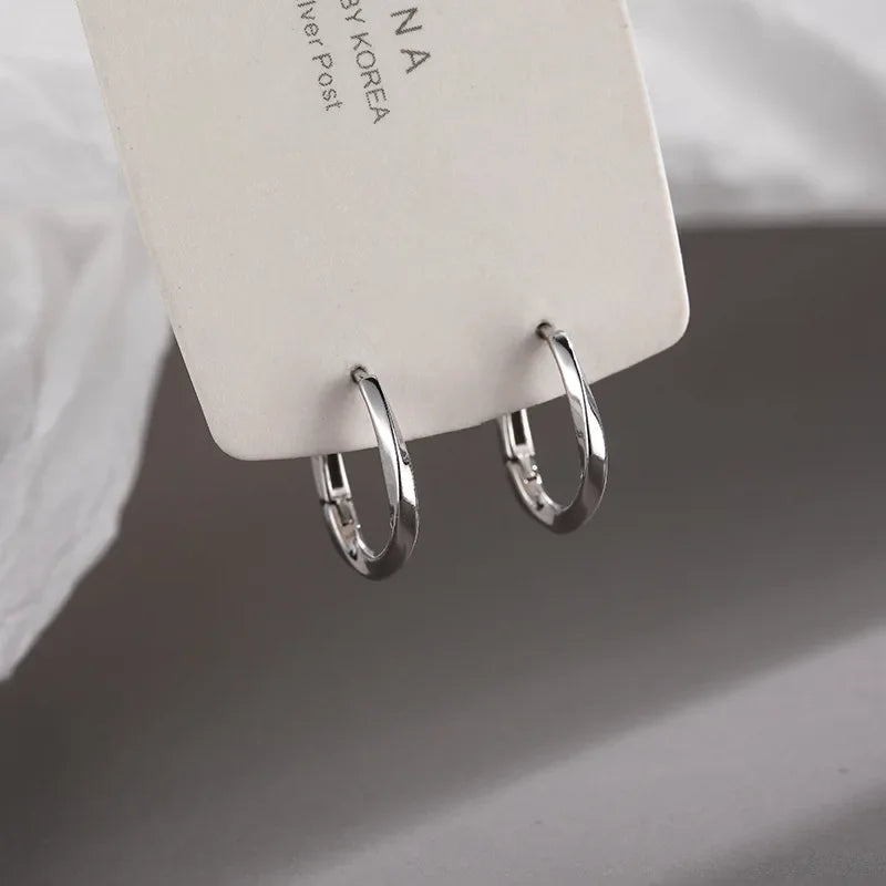 Silver Earrings with Round Insert