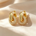 Interlocking Double Hoop Dangle Earrings