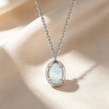 Oval Opal Pendant Necklace