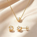 Rose Pearl Earring & Necklace Set