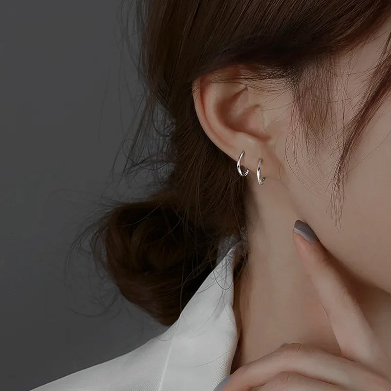 Silver Earrings with Round Insert