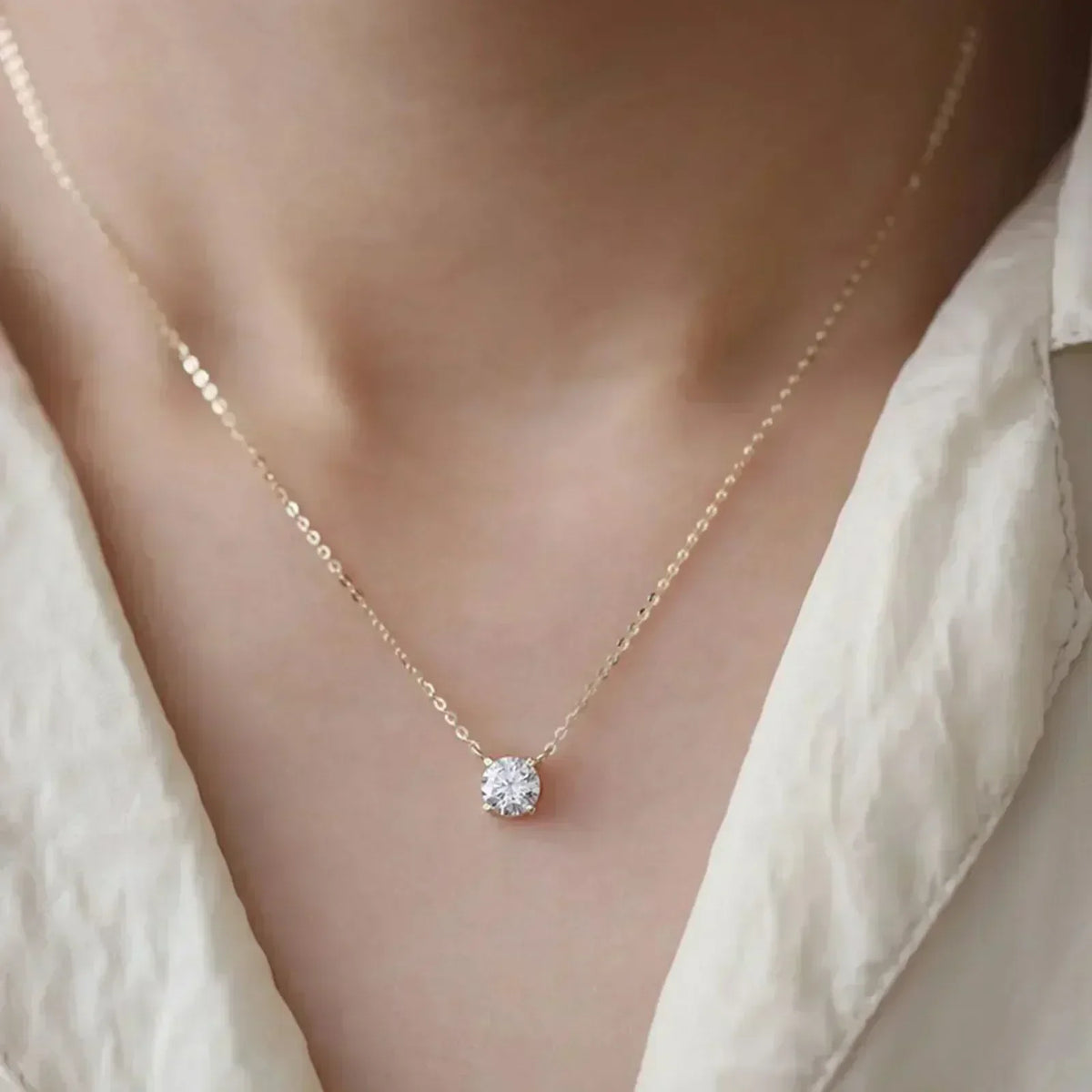 Rafaela - Zircon Necklace with 18K Gold Plating on Sterling Silver