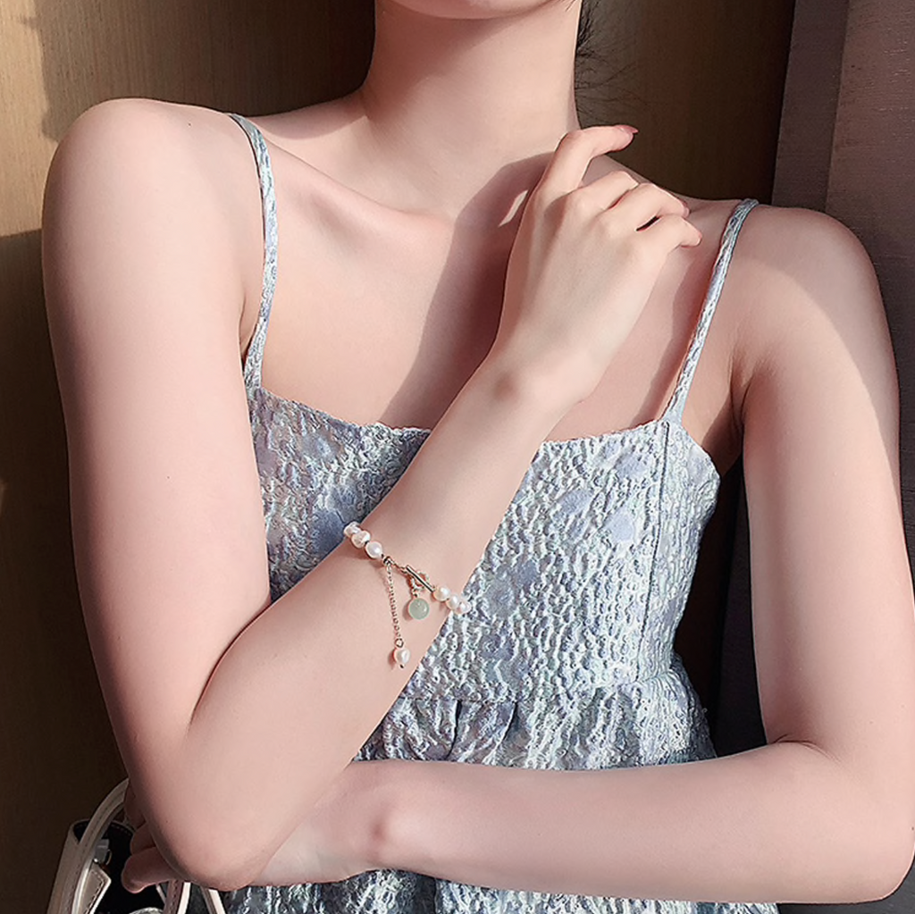 Freshwater Pearl & Aventurine Bracelet