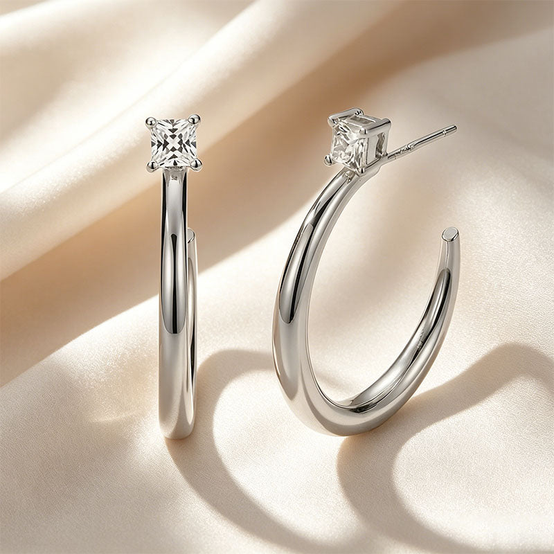 Minimalist C-Shaped Open Stud Earrings
