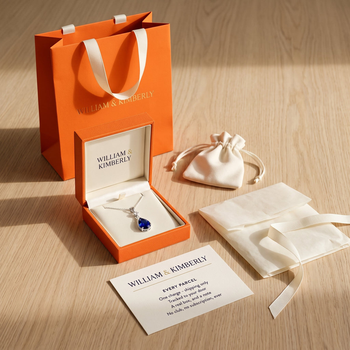 Ludmilla White Gold Sapphire Necklace