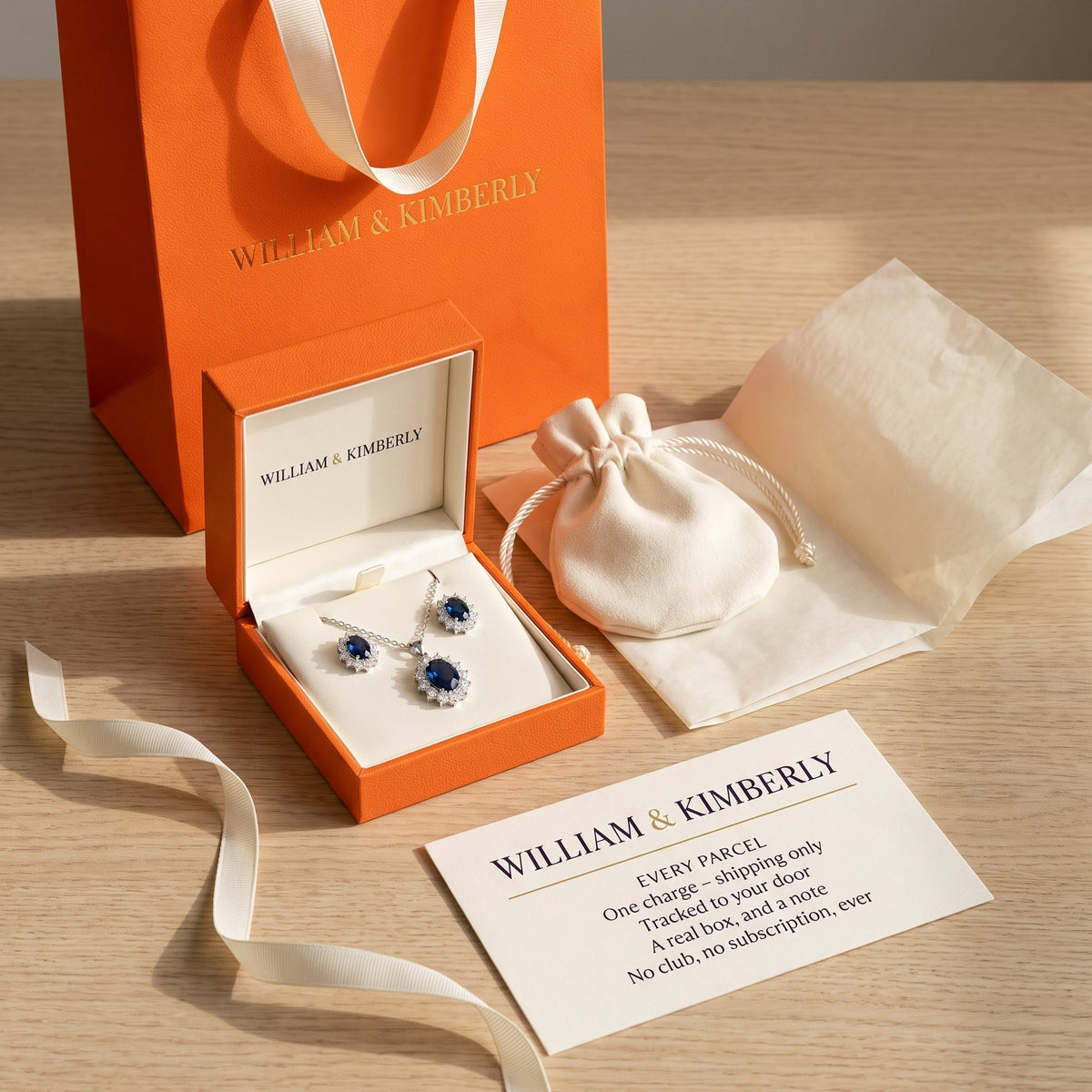 Anouk White Gold Sapphire Set