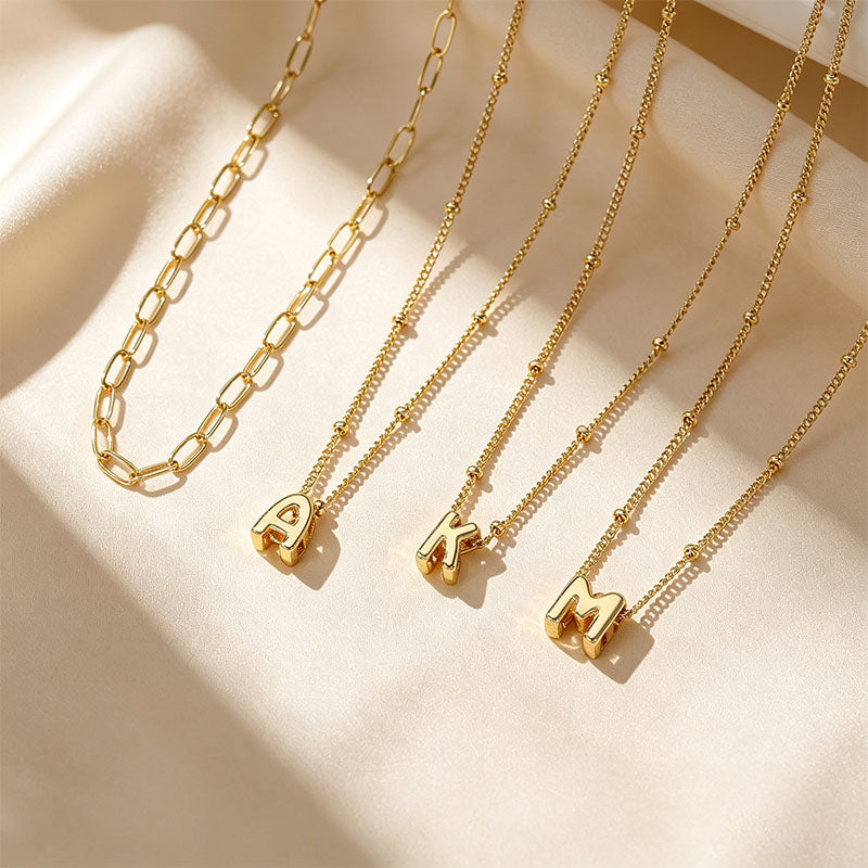 Minimalist Layered Letter Necklace