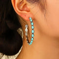 Vintage Bohemian Turquoise Circle Earrings