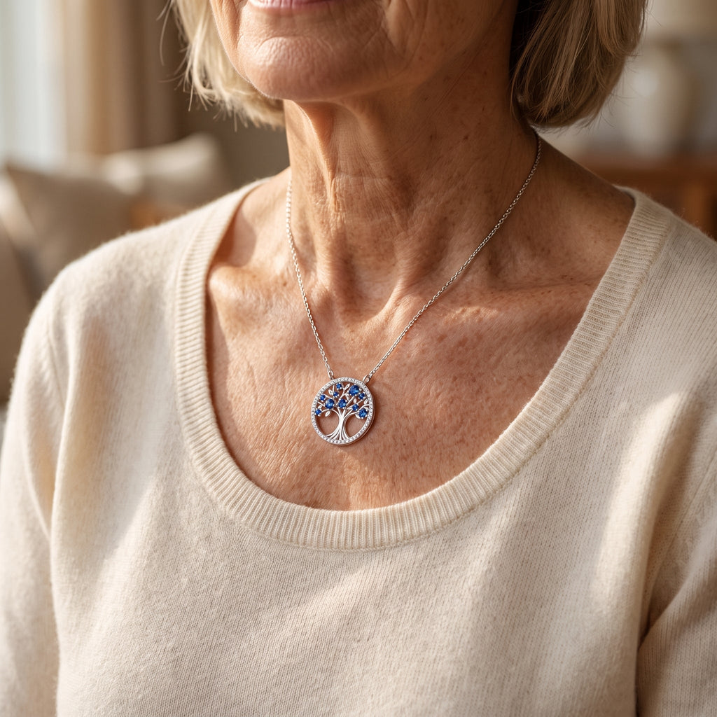 Kyra White Gold Sapphire Necklace