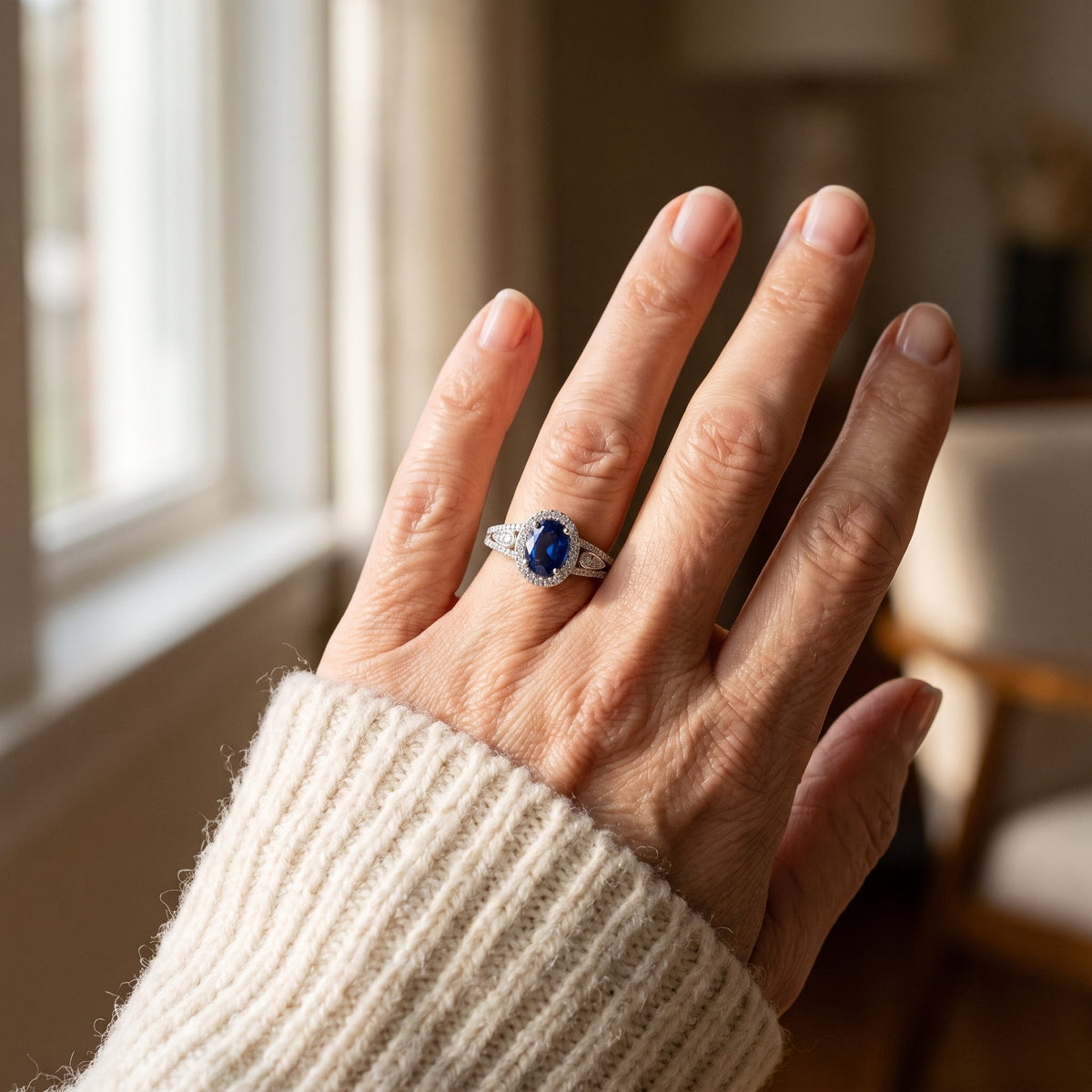 Leonora White Gold Sapphire Ring